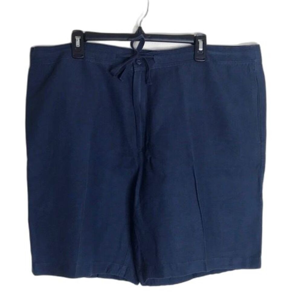 Cubavera Mens Lightweight Linen Pull On Shorts Drawstring Navy XL